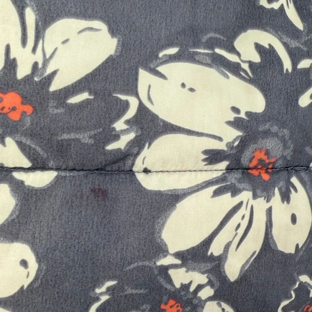 OshKosh Floral Puffer Vest Girls 6 6X Blue Coral Lightweight Layer